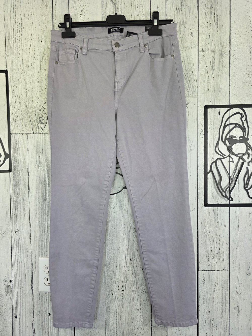 Buffalo David Bitton Aubrey High Rise Stretch Jeans Size 10 Lavender Grey Casual